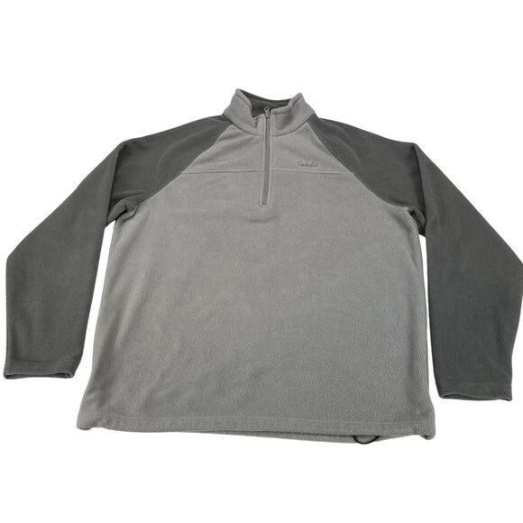 Cabela's Pullover Men's Large Gray Fleece Long Sleeve Mock Neck Quarter Zip - Picture 10 of 12